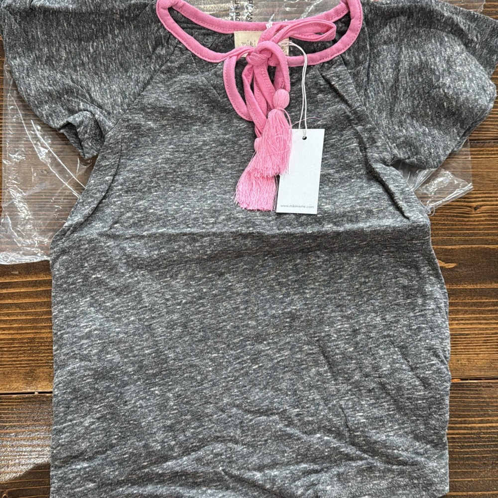 Chic Kids Gray and Pink Blouse